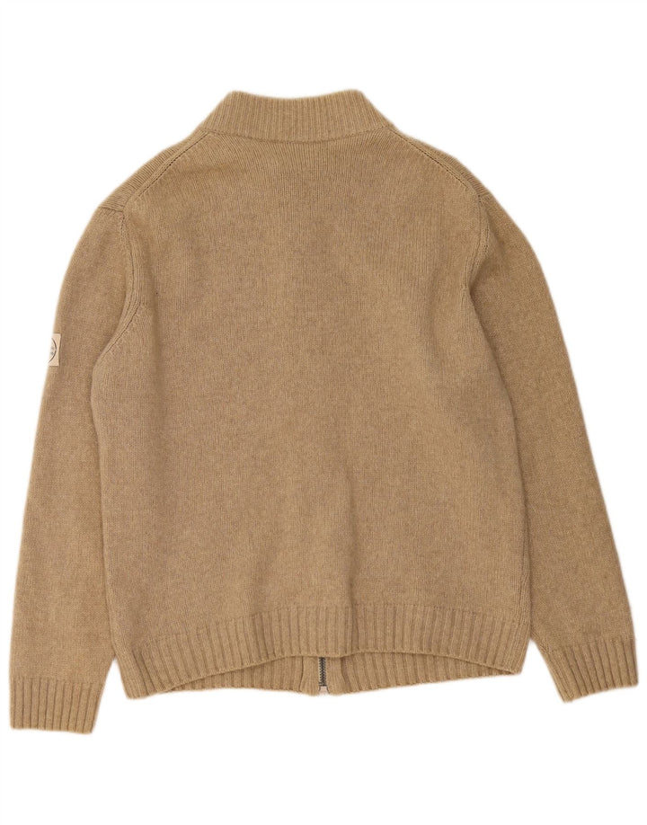 Murphy & Nye Herre Cardigan Sweater Stor Beige Uld
