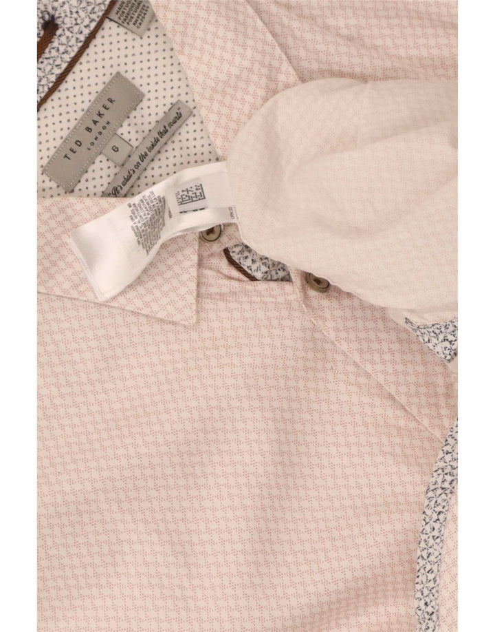 Ted Baker herreskjorte str. 6 2XL Pink geometrisk bomuld