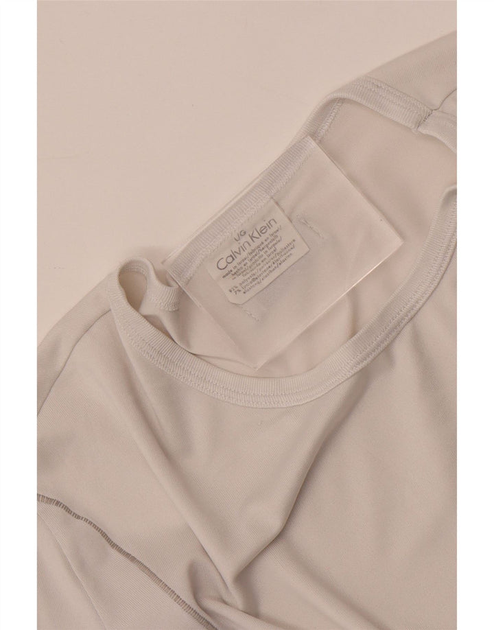 Calvin Klein Herre T-Shirt Top Stor Hvid Polyester
