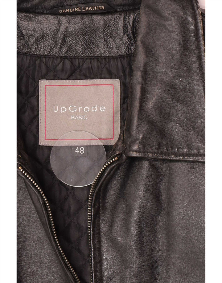 Vintage herre læderjakke IT 48 Medium Sort
