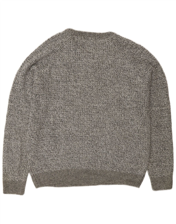Marks & Spencer dame sweater med rund hals, stor grå flækket klassisk