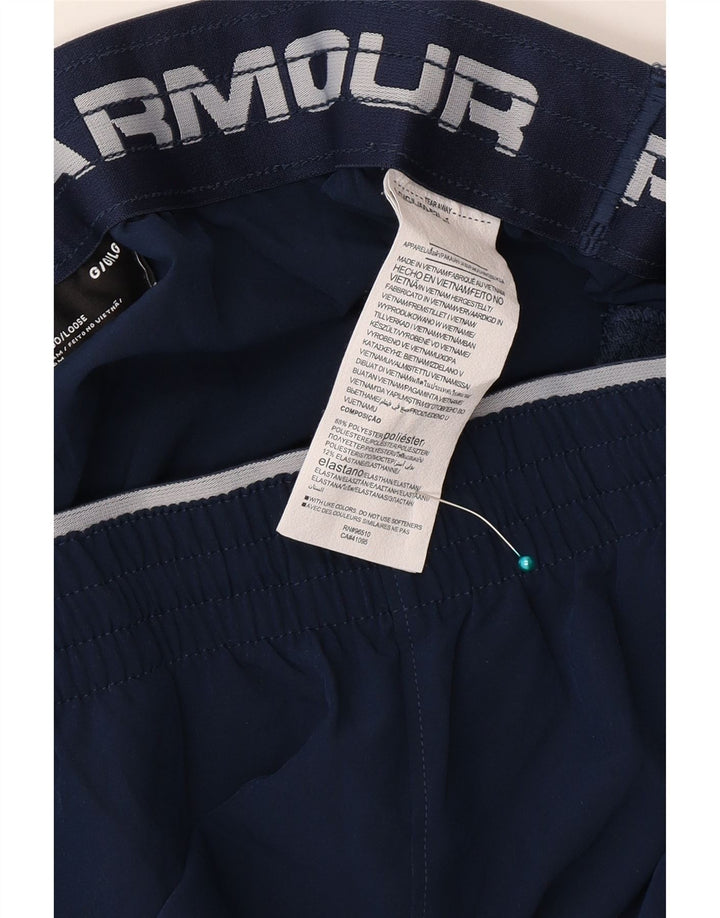 Under Armour Dame Sports Shorts UK 16 Large Navy Blue Polyester