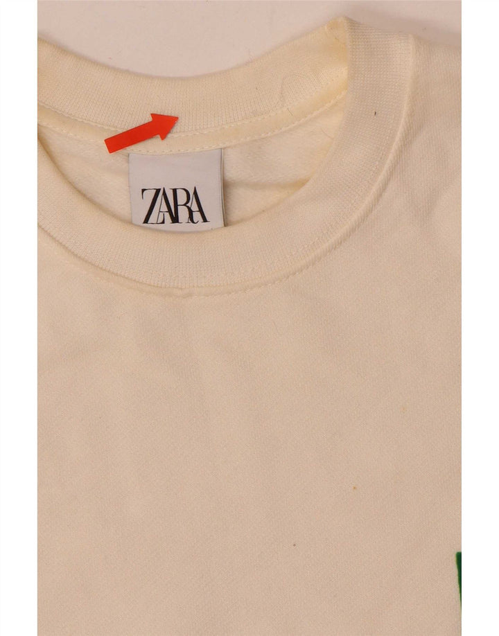 Zara Grafisk Sweatshirt-trøje til mænd Small Off White