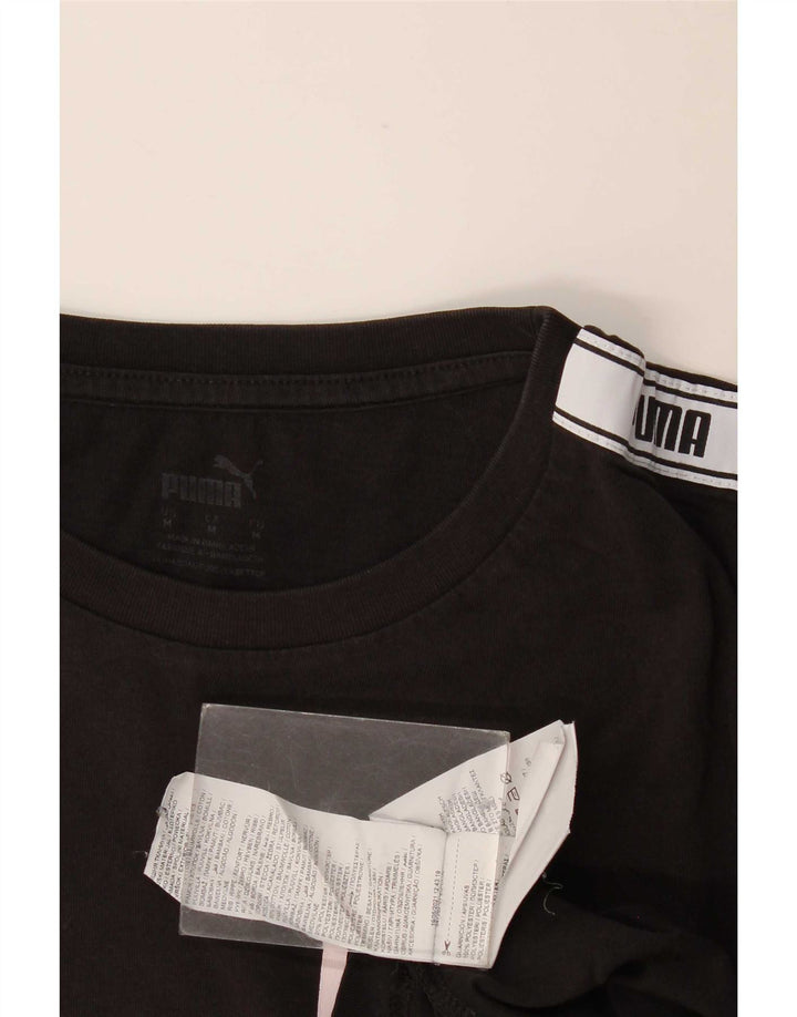 Puma Herre grafisk T-shirt Top Medium Sort Colourblock Bomuld