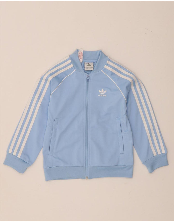 Adidas Drenge Træningsdragt Topjakke 5-6 År Blå Polyester