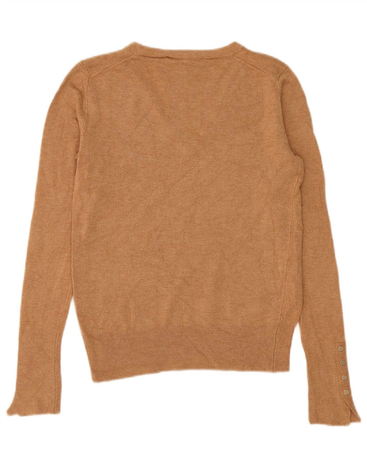 Zara Dame V-hals sweater UK 10 Small Beige