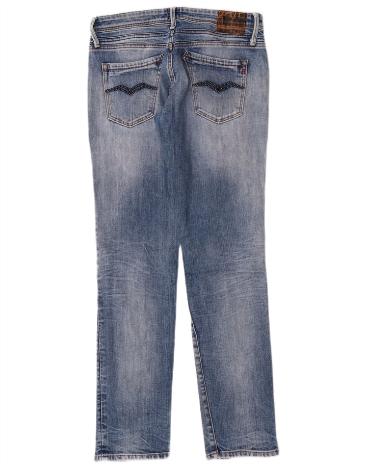 Replay Dame Slim Jeans W27 L30 Blå Bomuld