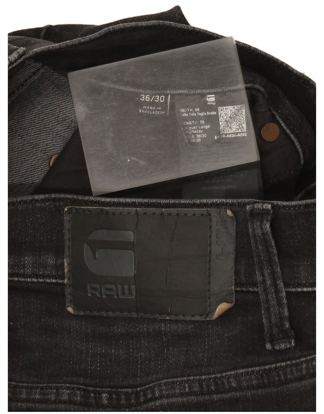 G-Star Slim Jeans til mænd W36 L30 Sort bomuld