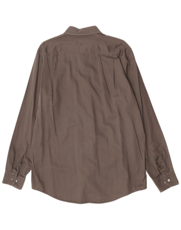 Banana Republic Mens Classic Fit Shirt Large Grey Cotton