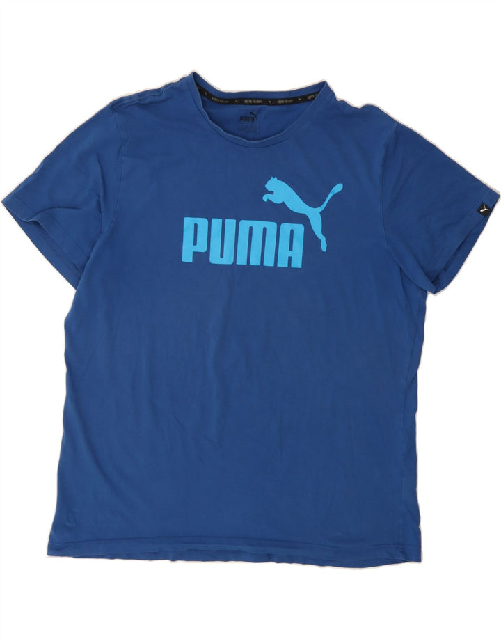 PUMA Mens Graphic T-Shirt Top 2XL Blue Cotton Vintage Puma and Second-Hand Puma from Messina Hembry 