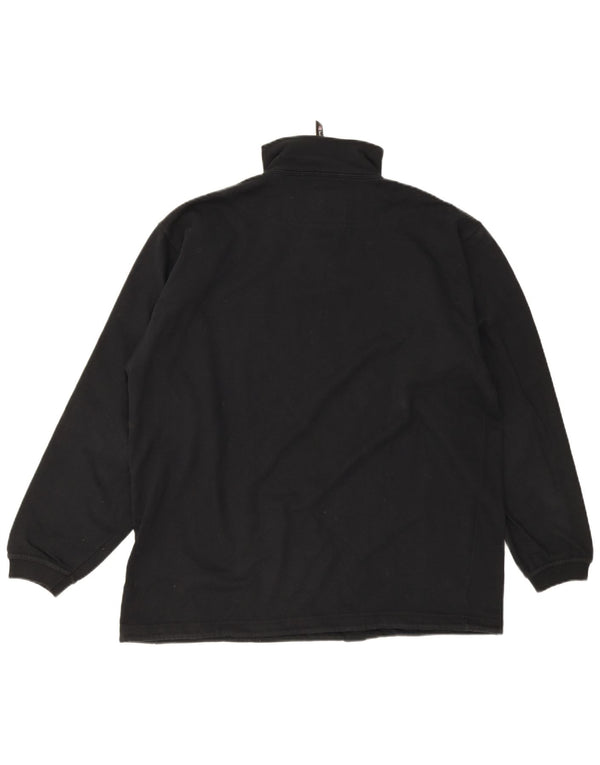 Champion Herre Zip Neck Sweatshirt Jumper XL Sort Bomuld