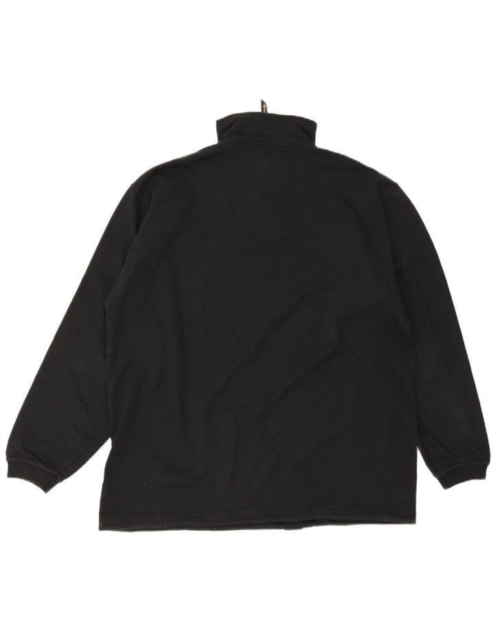Champion Herre Zip Neck Sweatshirt Jumper XL Sort Bomuld