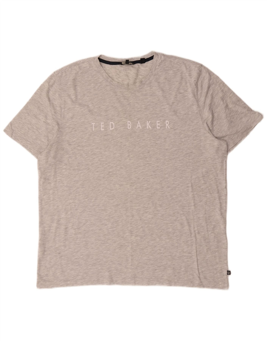Ted Baker Herre grafisk T-shirt Top Størrelse 6 2XL Grå Flecked Bomuld