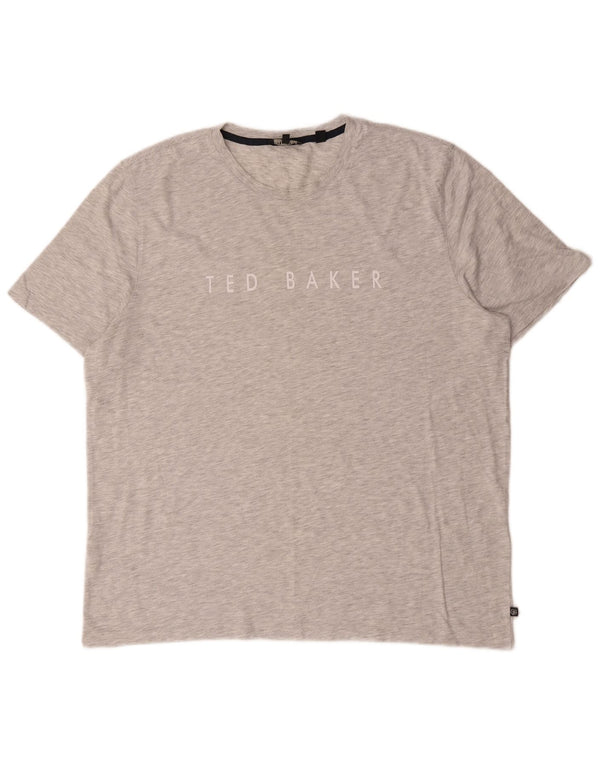 Ted Baker Mens Graphic T-Shirt Top Size 6 2XL Grey Flecked Cotton