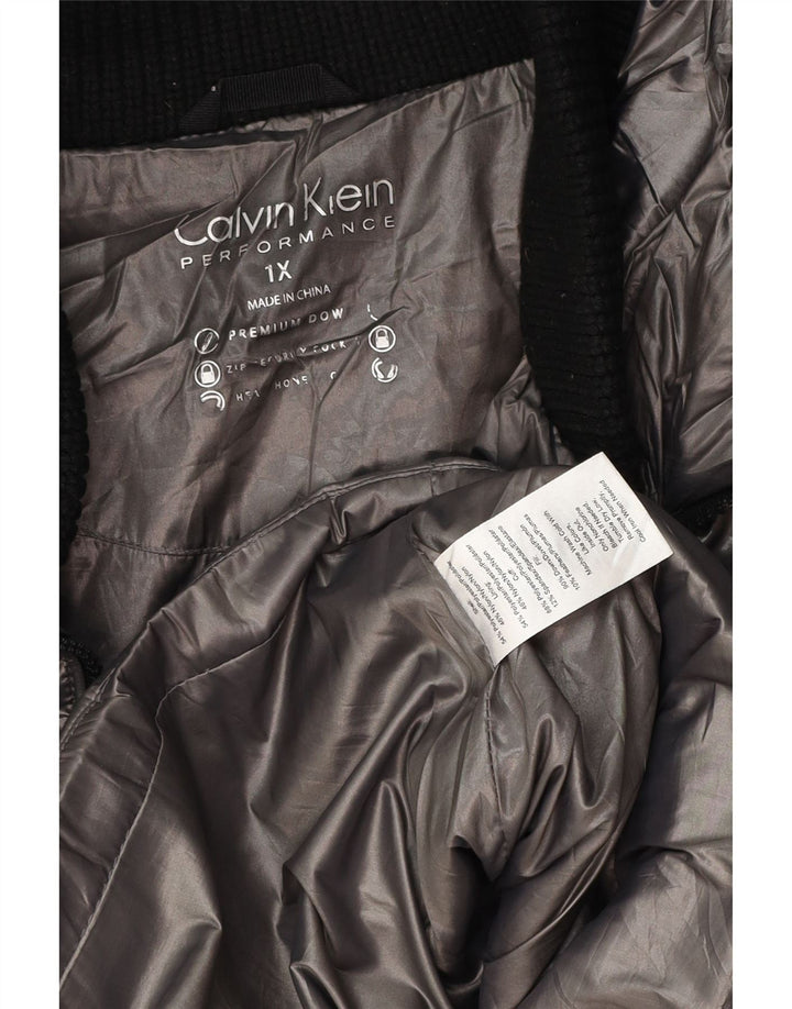 Calvin Klein Dame Oversized Polstret Jakke UK 18 XL Grå Polyester