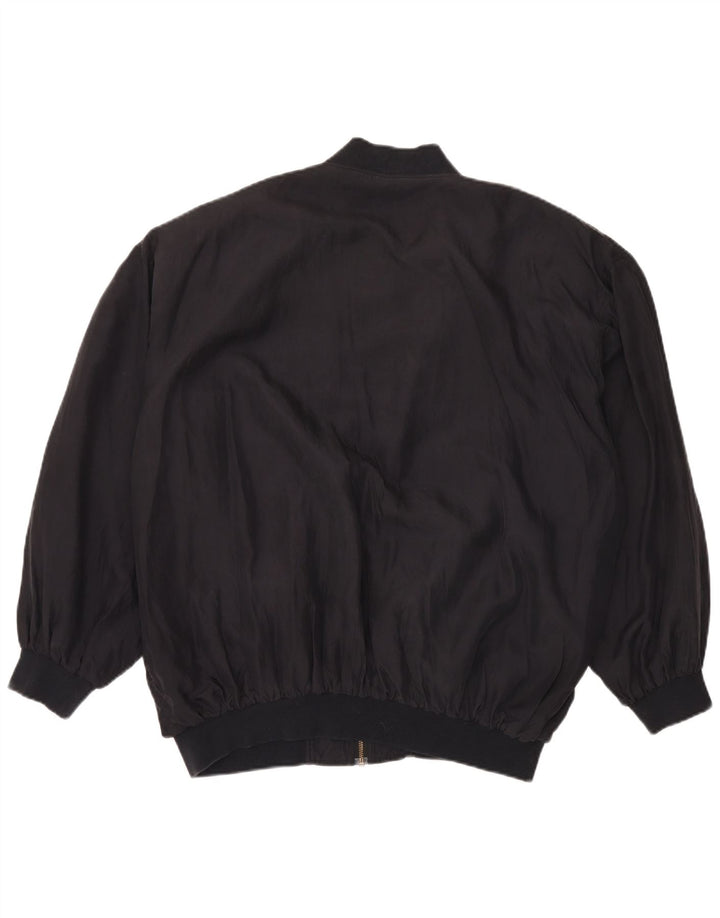 Whitby Herre Bomber Jacket UK 44 2XL Sort Silke