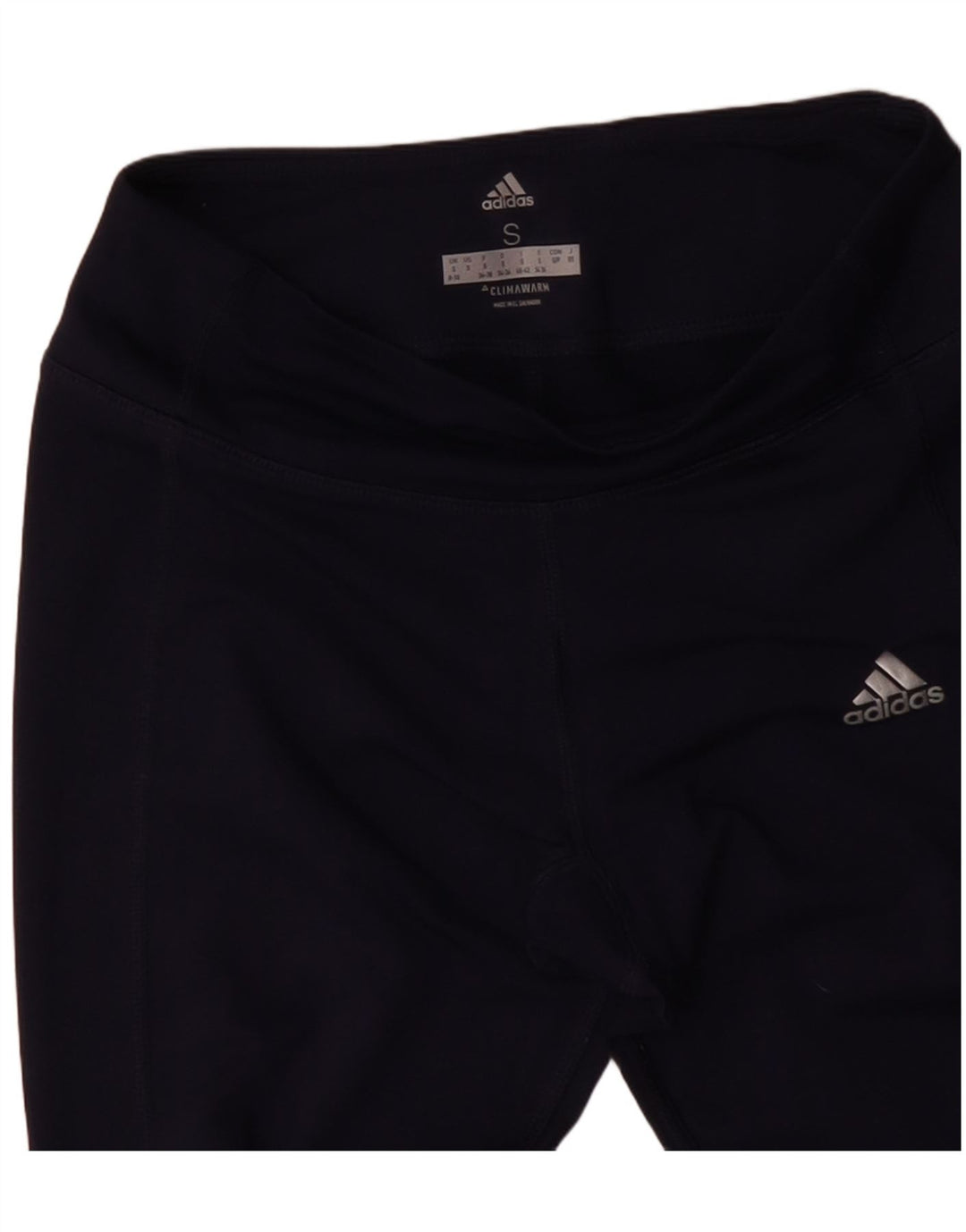 ADIDAS Dame Climawarm Leggings UK 8/10 Small Navy Blue Polyester
