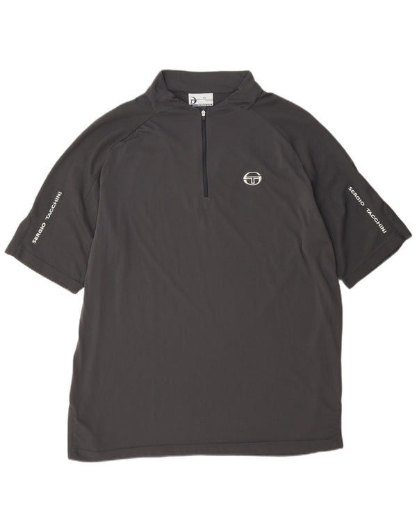 Sergio Tacchini T-shirt med lynlås til mænd XL Grå