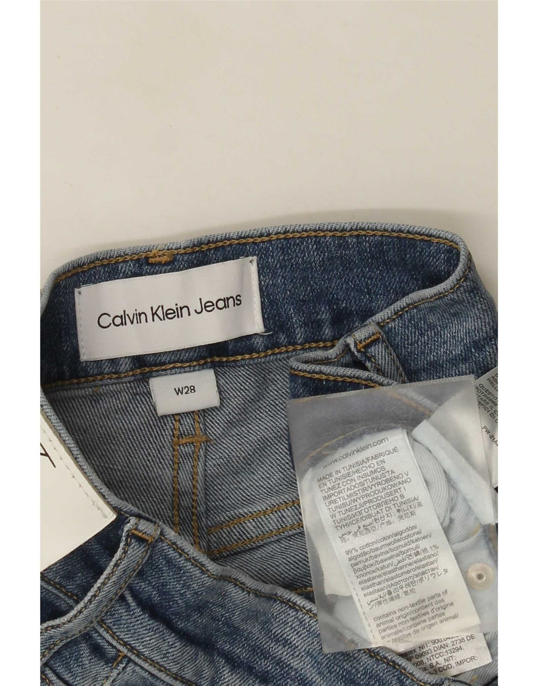 Calvin Klein Herre denimshorts W28 Små blå bomuld