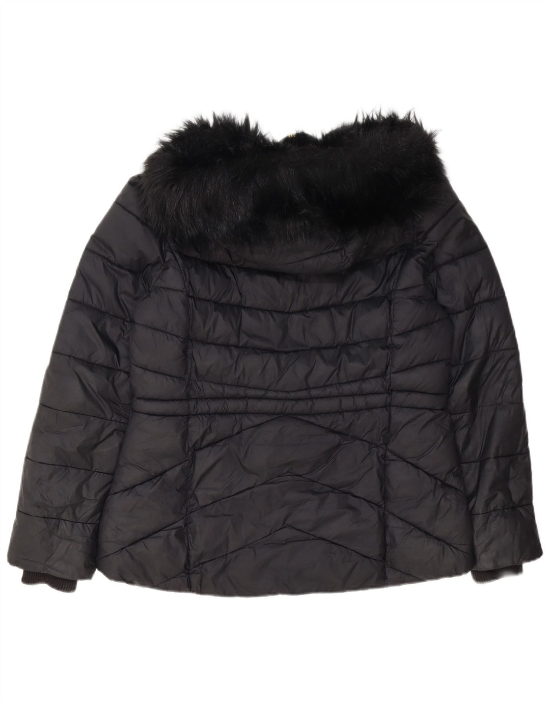 Barbour Dame Hætte Polstret Jakke UK 14 Stor Sort Polyester