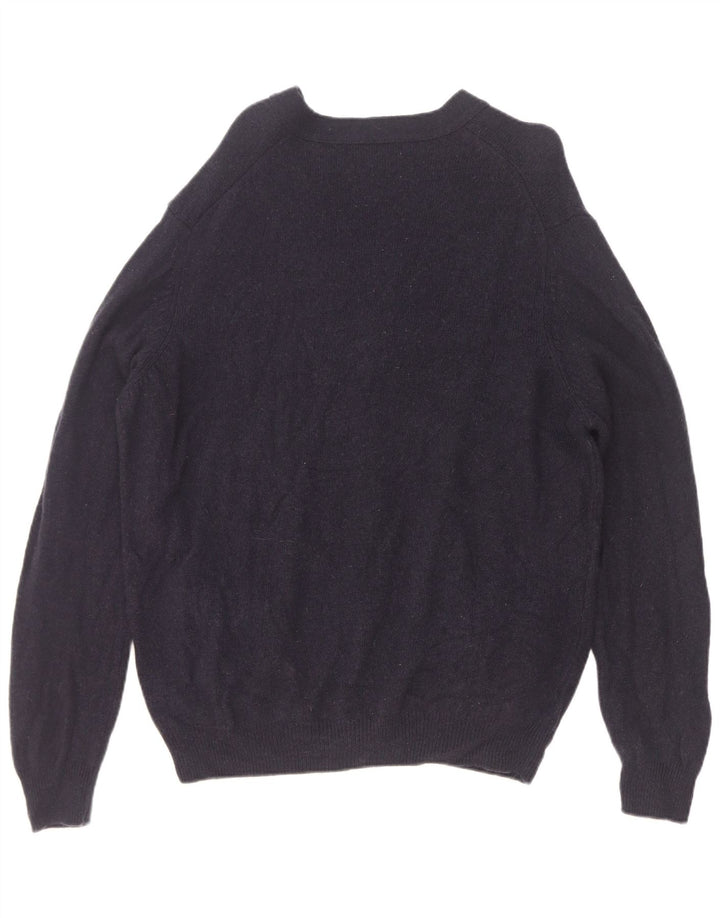 Marks & Spencer herre cardigan sweater XL marineblå lammeuld