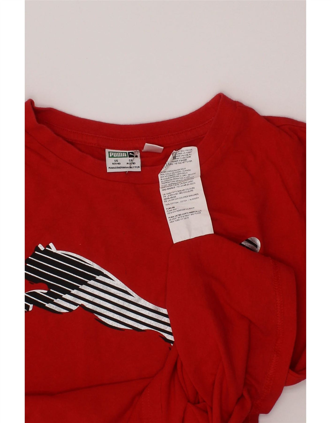 Puma drenge grafisk t-shirt top 7-8 år lille rød bomuld