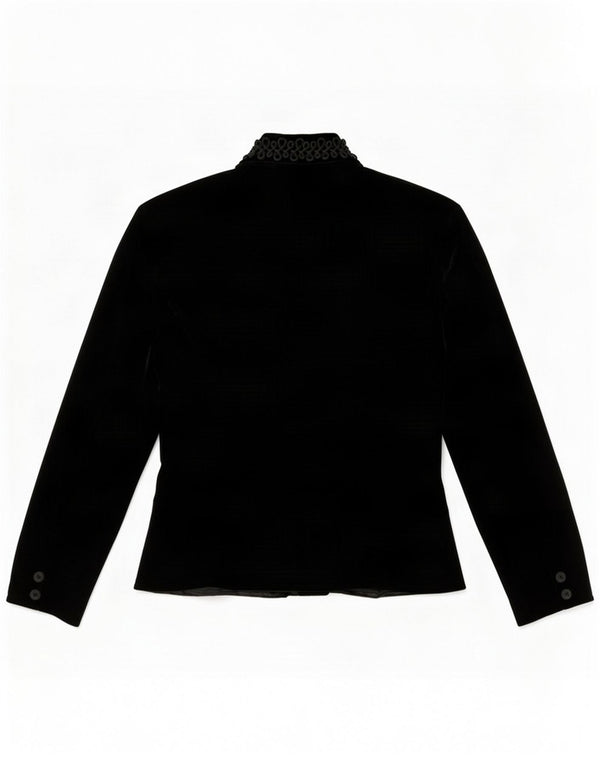 Vintage Womens Blazer Jacket UK 10 Small Black Viscose