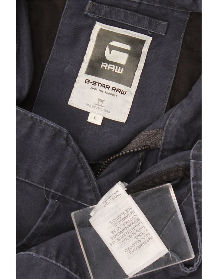 G-STAR Kvinder Utility Jacket UK 16 Large Navy Blue Cotton