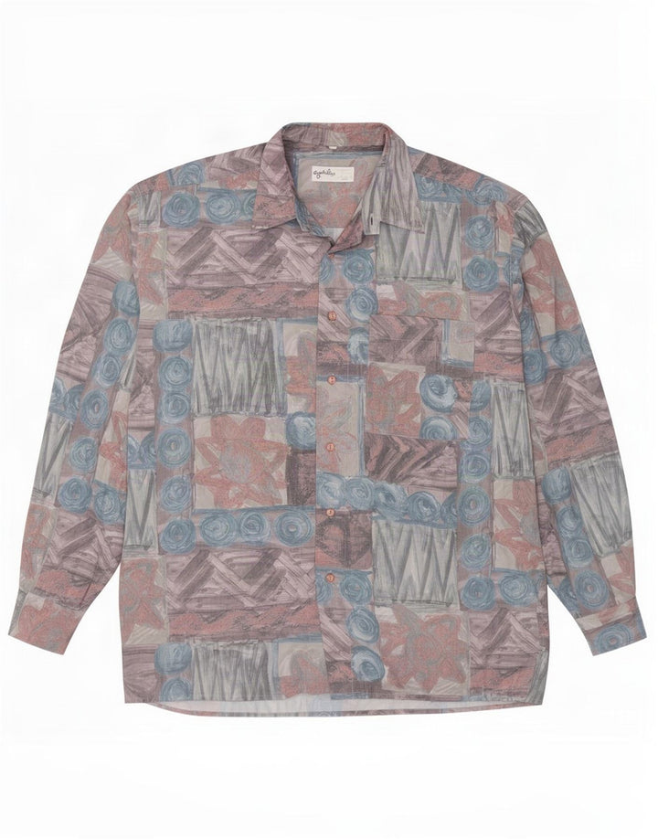 Angelo Litrico Herreskjorte Stor flerfarvet Patchwork Polyester