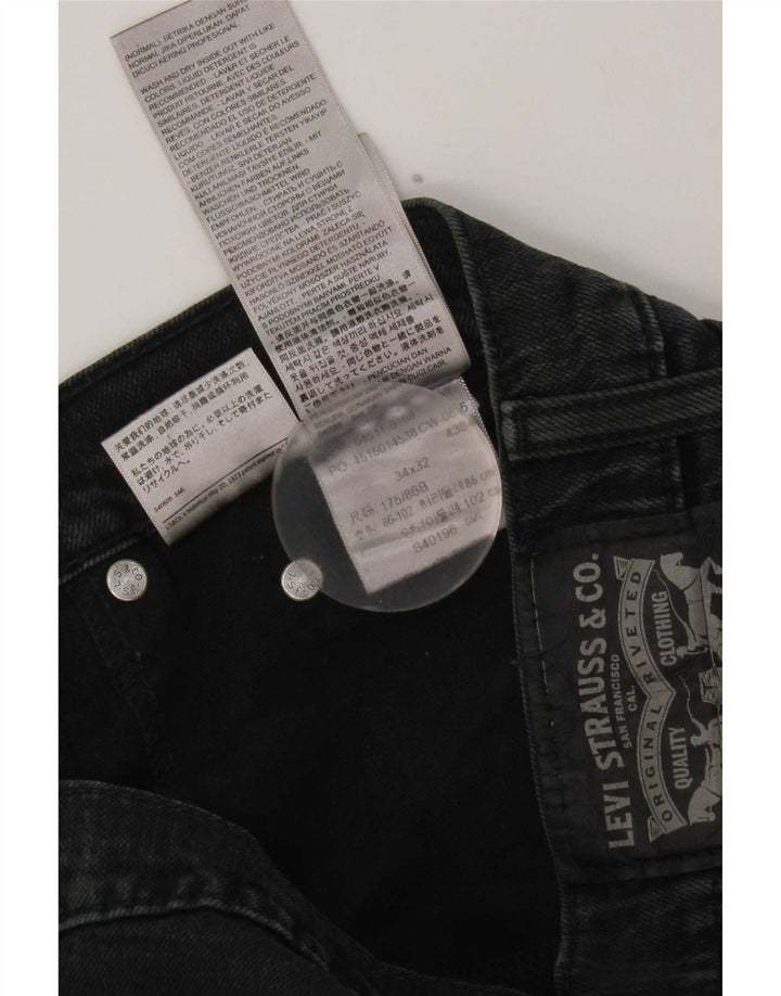 Levi's Straight Jeans til mænd W34 L32 sort bomuld