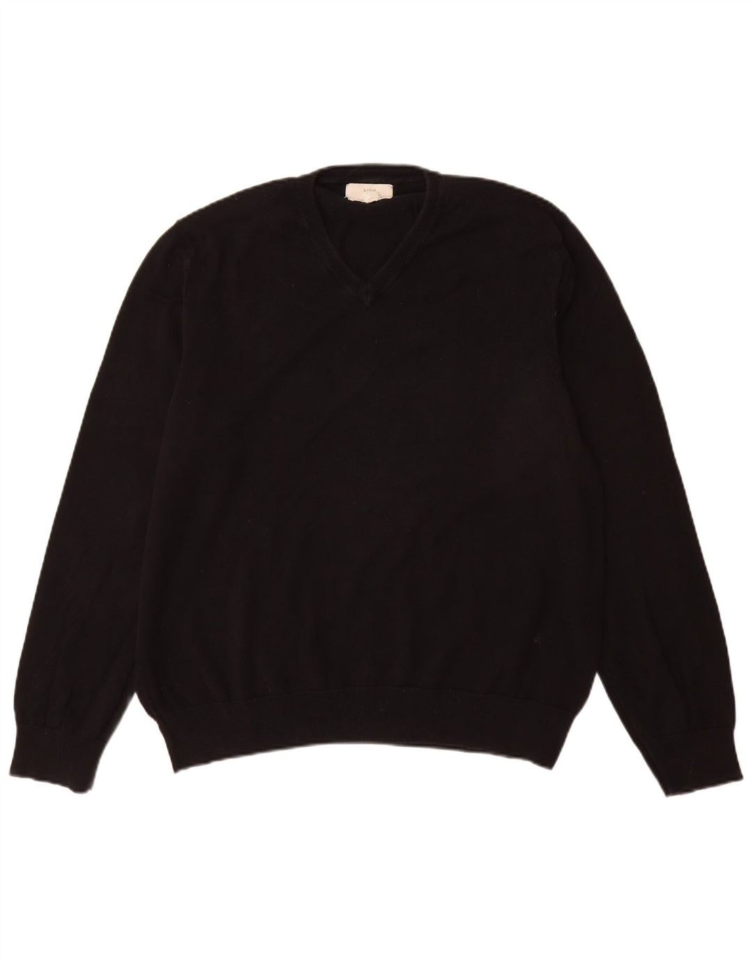 Marks & Spencer Herre V-hals sweater XL sort bomuld