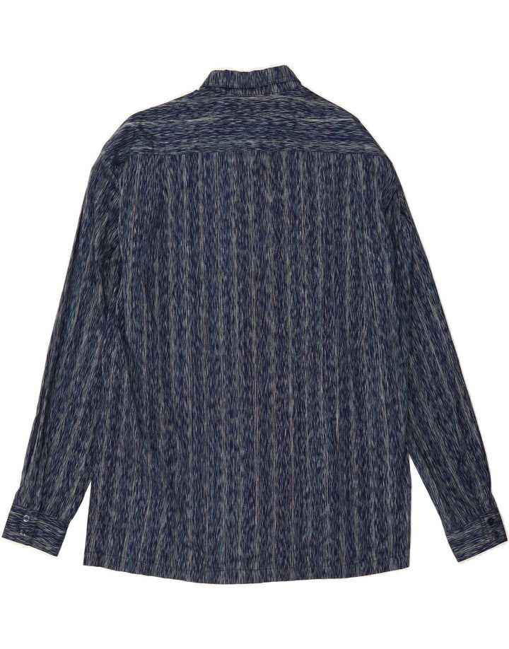 VINTAGE Mens Shirt Large Navy Blue Striped Vintage Vintage and Second-Hand Vintage from Messina Hembry 