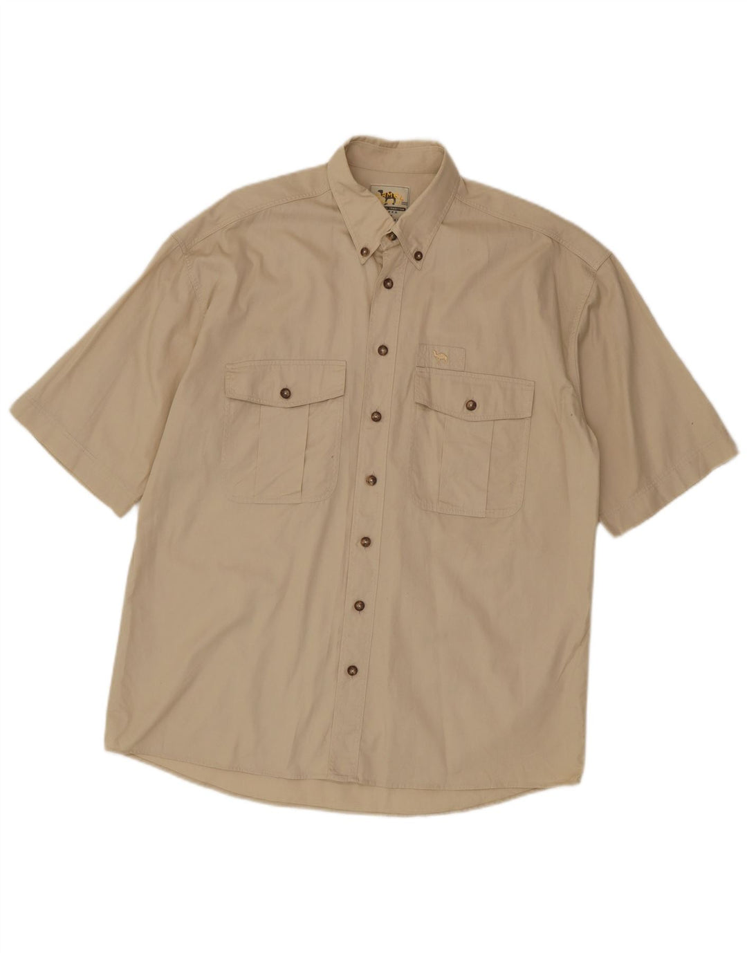 Camel Active Kortærmet Herreskjorte Medium Beige Bomuld