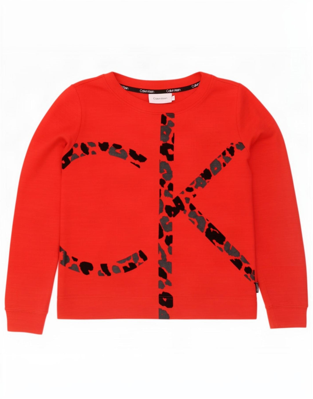 Calvin Klein Dame Grafisk Oversized Sweatshirt Jumper UK 10 Lille Rød