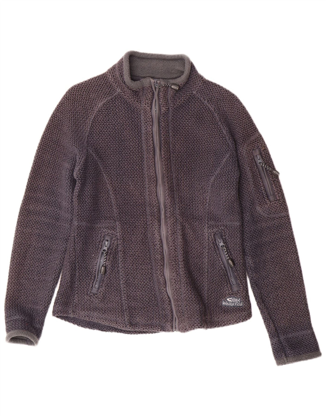 WEIRD FISH Dame træningsdragt topjakke UK 10 Small Navy Blue Cotton