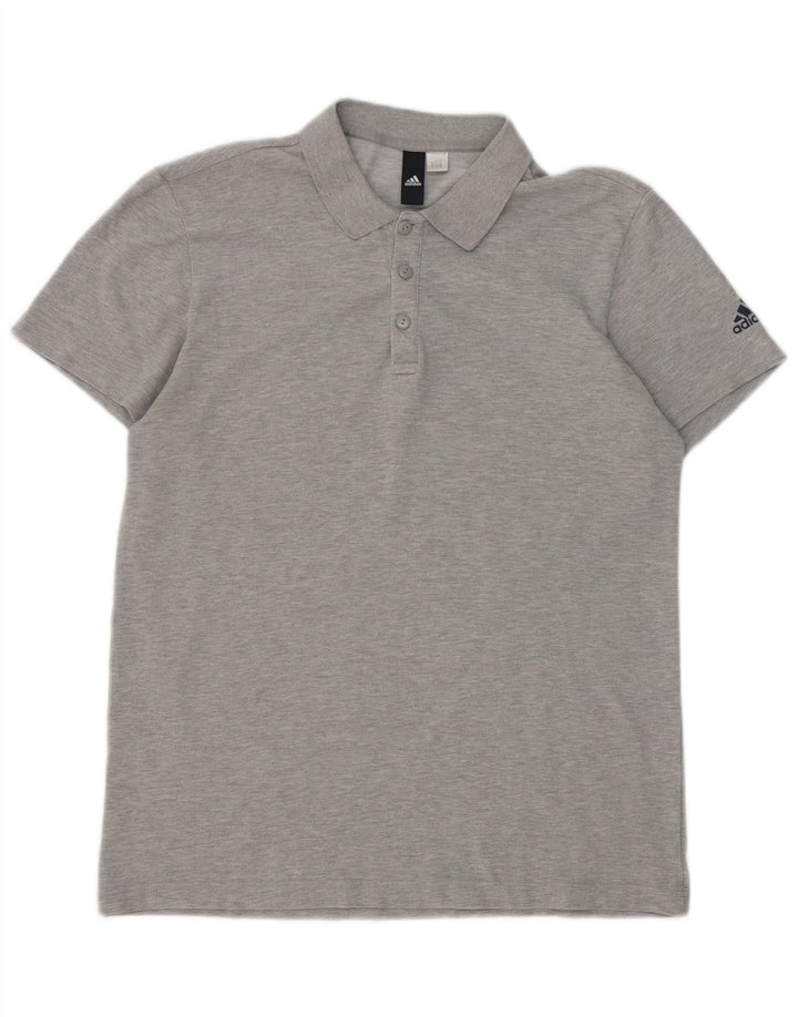Adidas Polo skjorte til mænd, medium grå flækket
