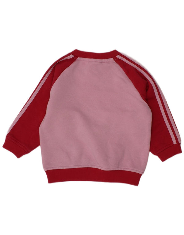 Adidas Baby Girls Grafisk Sweatshirt Jumper 9-12 måneder Pink Colourblock