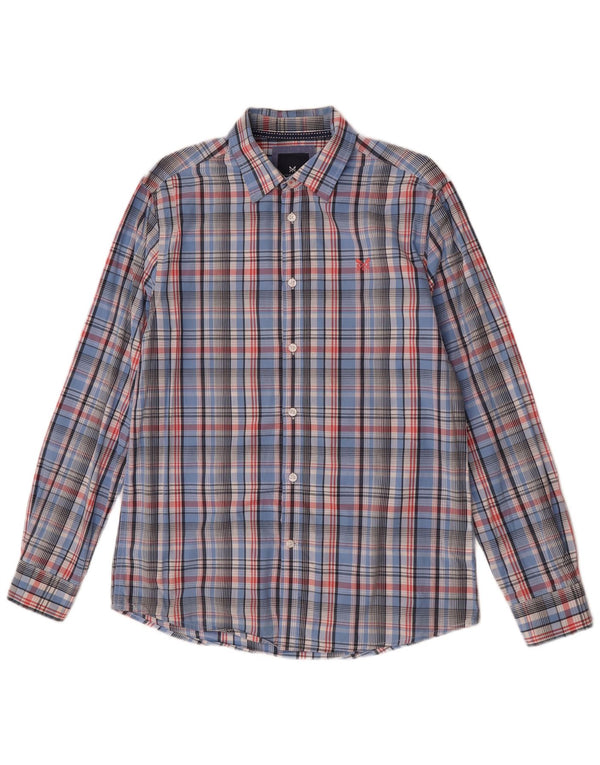 Crew Clothing Herre Classic Fit Shirt Lille blå ternet bomuld