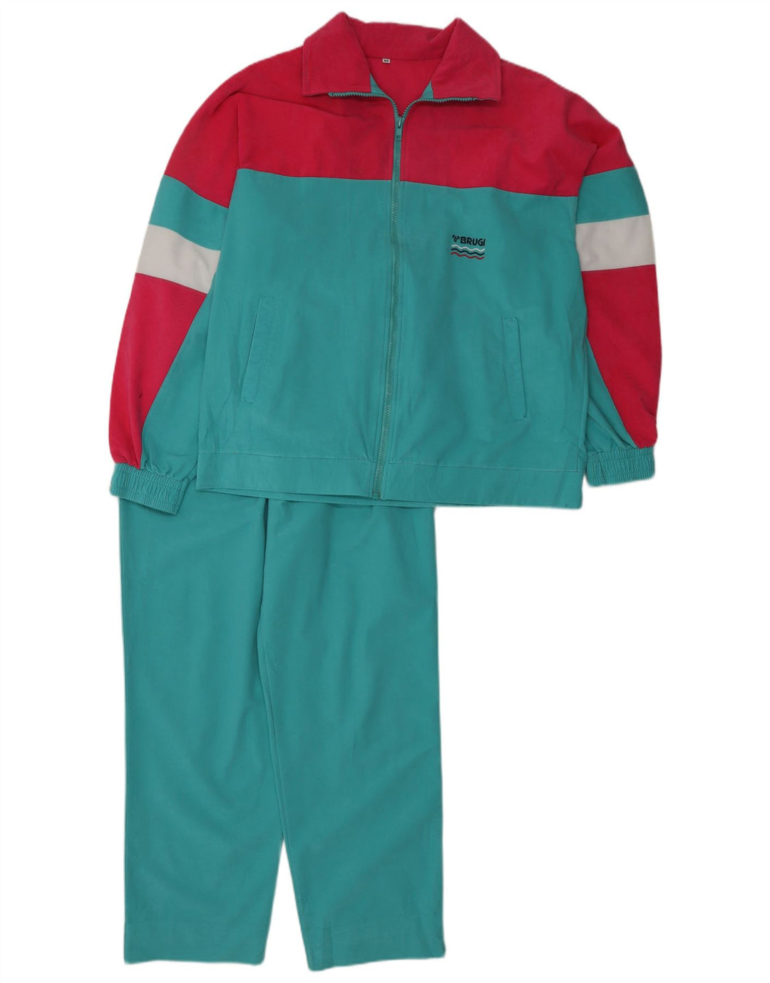 BRUGI Mens Full Tracksuit IT 46 Small Turquoise Colourblock