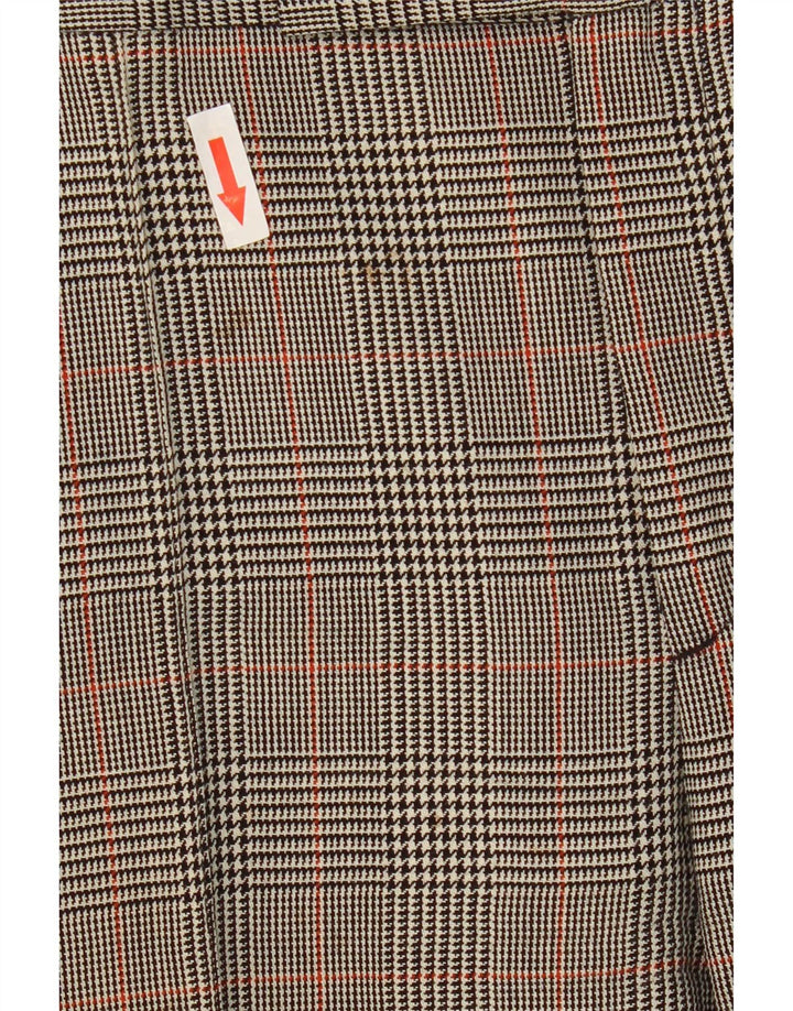 Zara Dame Bootcut Suit Bukser EU 38 Small W28 L32 Grå Houndstooth Uld