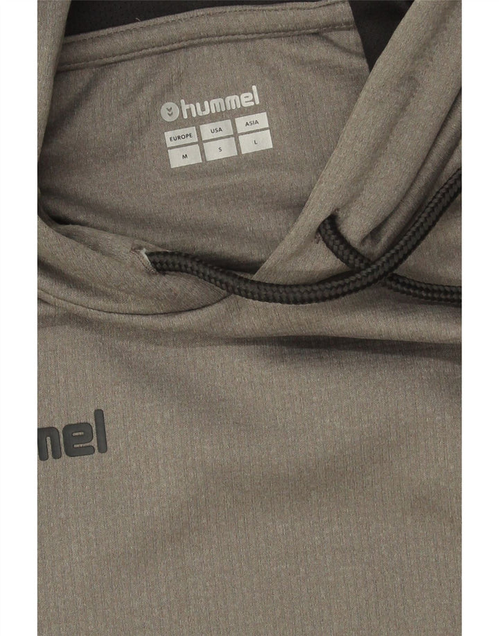 HUMMEL Mens Graphic Hoodie Jumper Medium Grey Colourblock Polyester Vintage Hummel and Second-Hand Hummel from Messina Hembry 