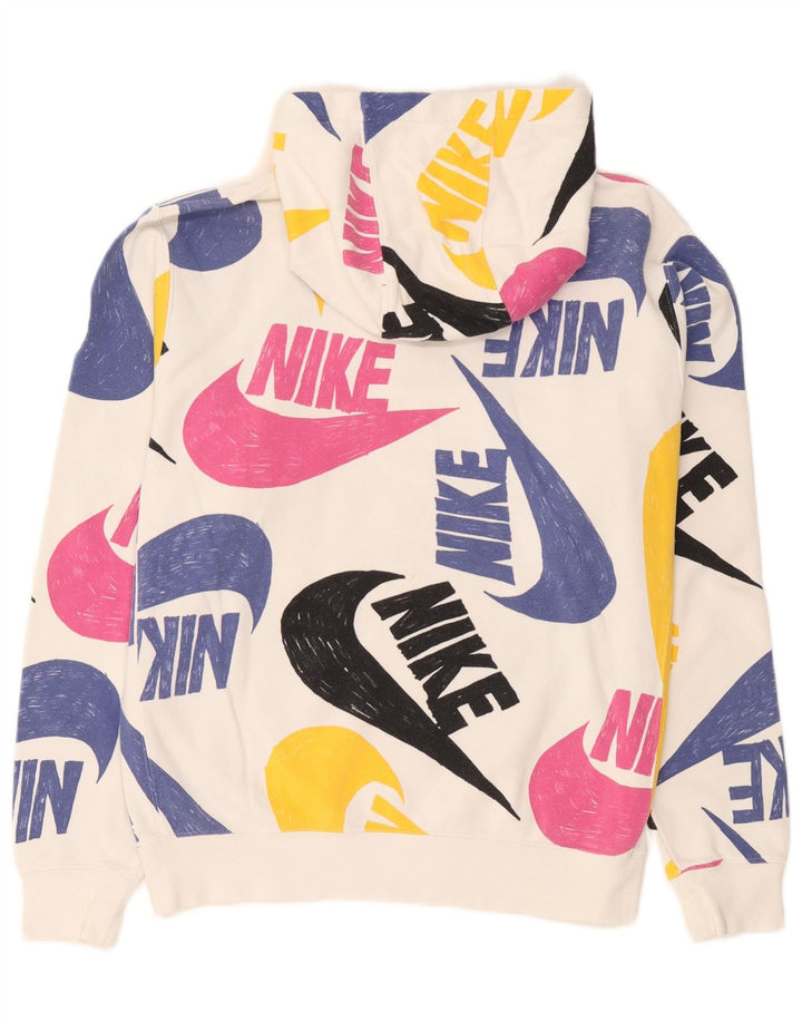Nike grafisk hættetrøje til mænd mellem hvid bomuld