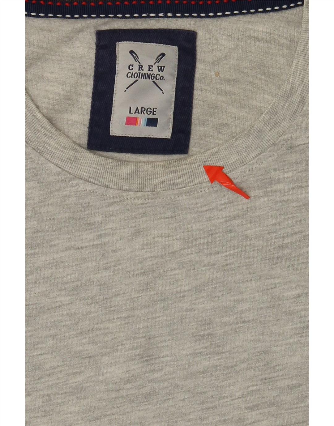 CREW CLOTHING Herre T-Shirt Top Stor Grå Bomuld