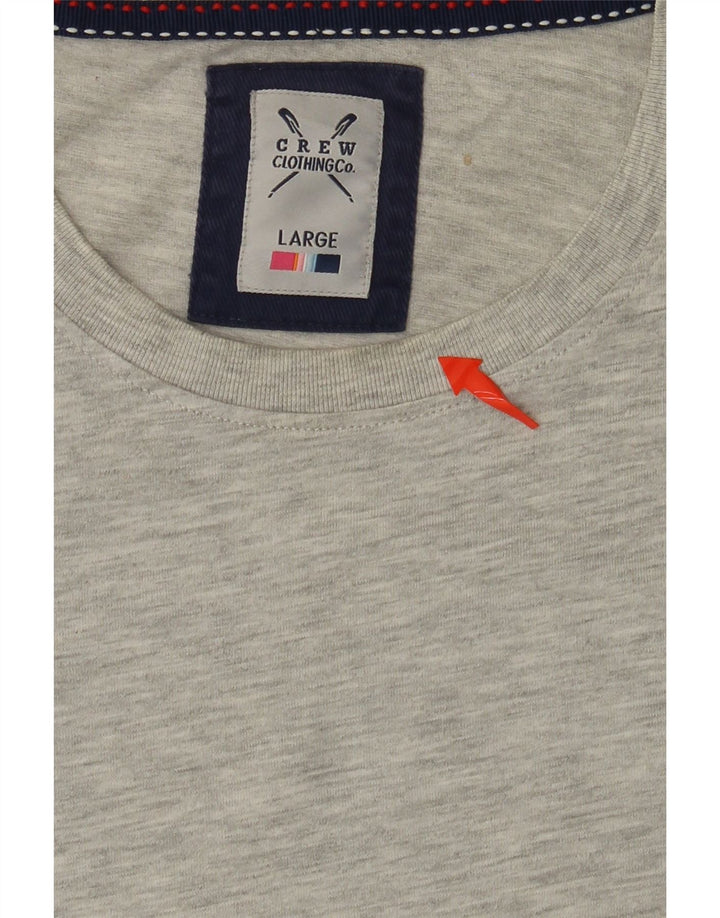 CREW CLOTHING Herre T-Shirt Top Stor Grå Bomuld