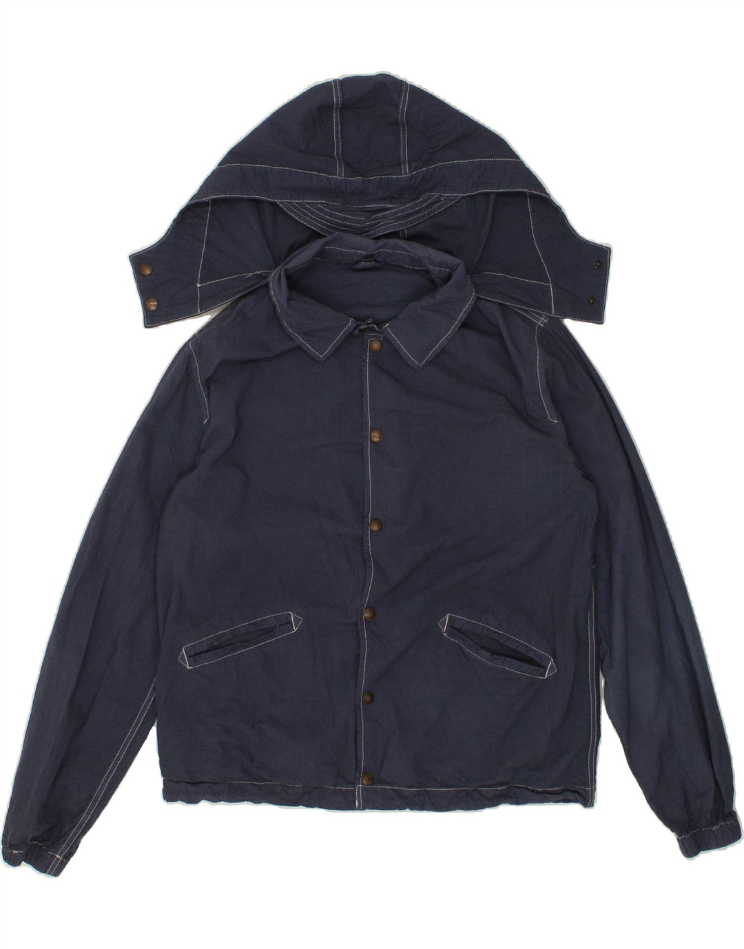 VINTAGE Bomberjakke med hætte til mænd IT 50 Large Navy Blue