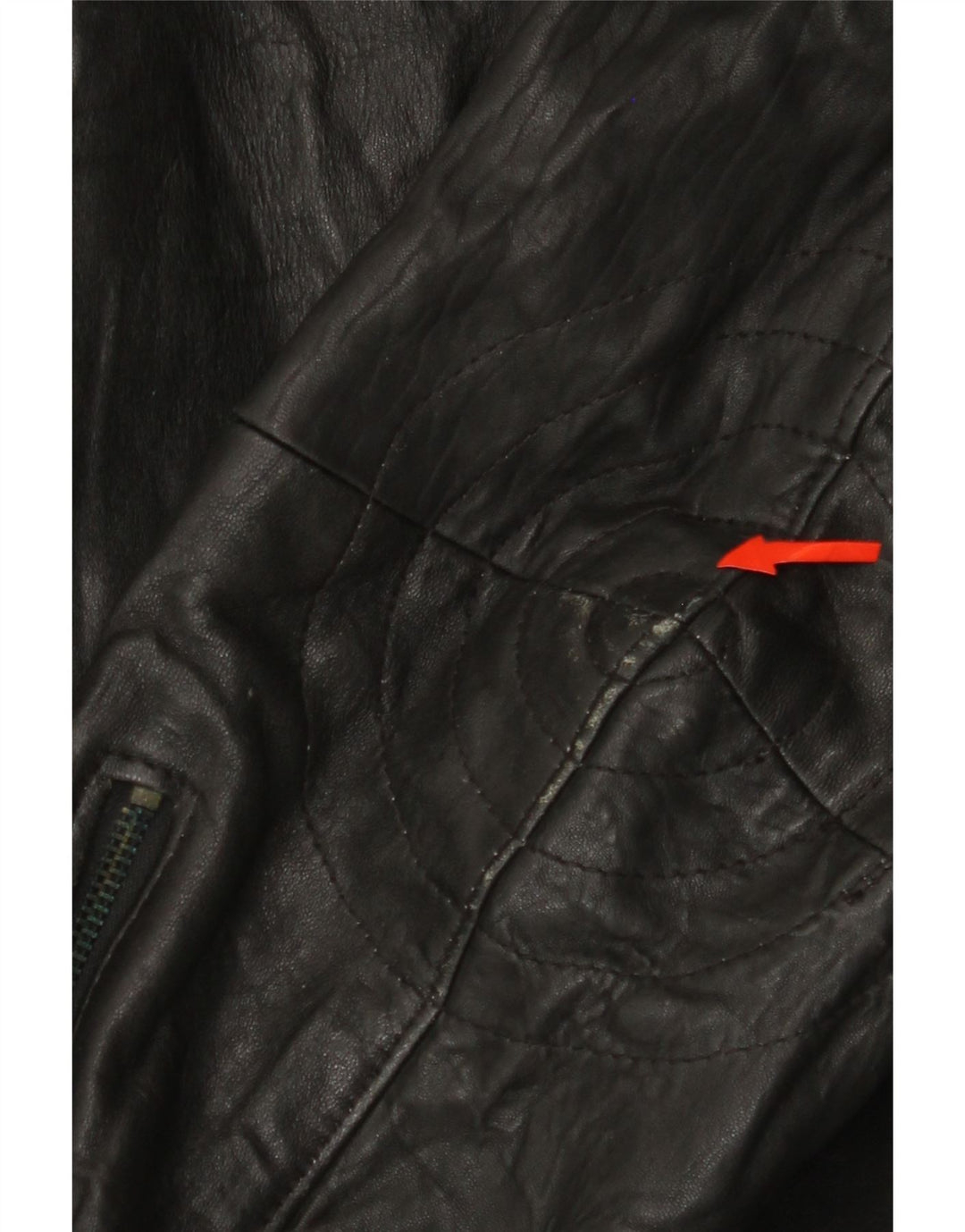 MISS JOY Dame Læder Biker Jacket IT 42 Medium Sort Læder