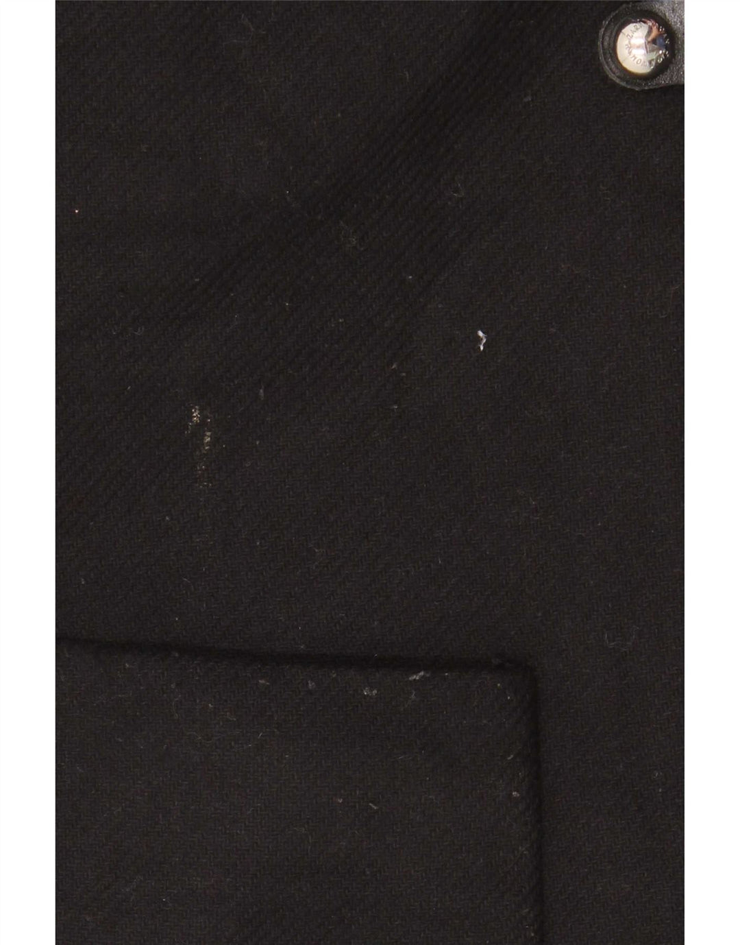 Zara Dame Hætte Oversized Overfrakke UK 10 Small Black Wool