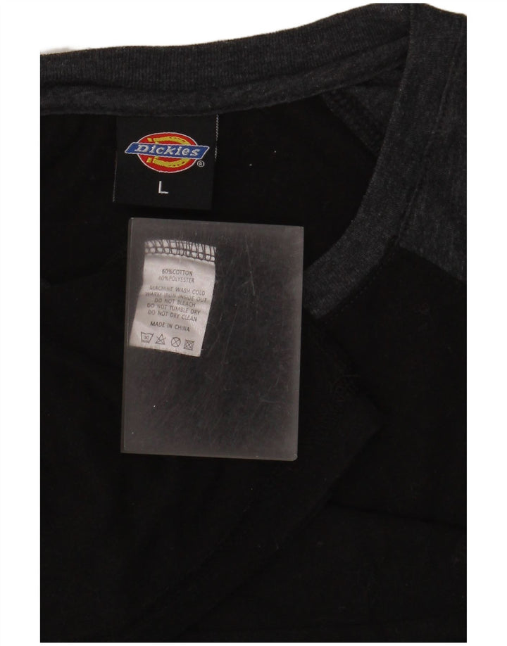 Dickies Herre grafisk top 3/4 ærmet stor sort Colourblock Bomuld