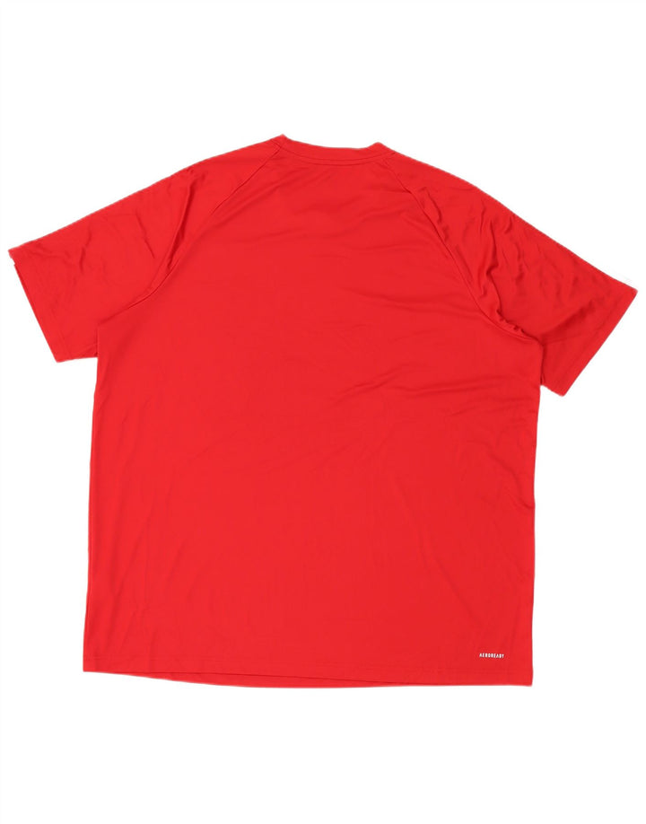 Adidas Herre Aeroready T-Shirt Top 2XL Rød Polyester