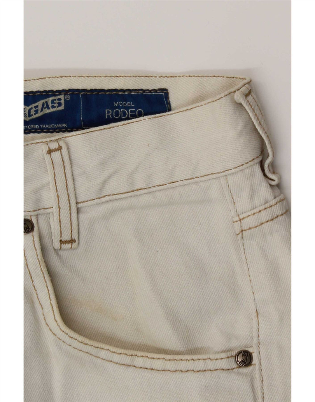 Gas Herre tilspidsede jeans W32 L30 hvid bomuld